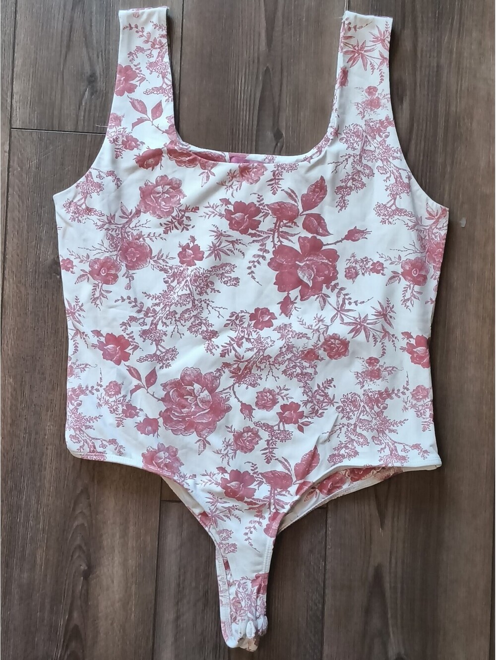 Francesca's Miami Floral Print Ultra Soft Whimsical Fall Bodysuit, XL